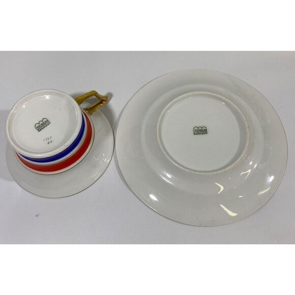 Vintage Seltmann Weiden Art Deco Tea Cups & Saucer 1920s Freiberg Germany - Picture 6 of 7